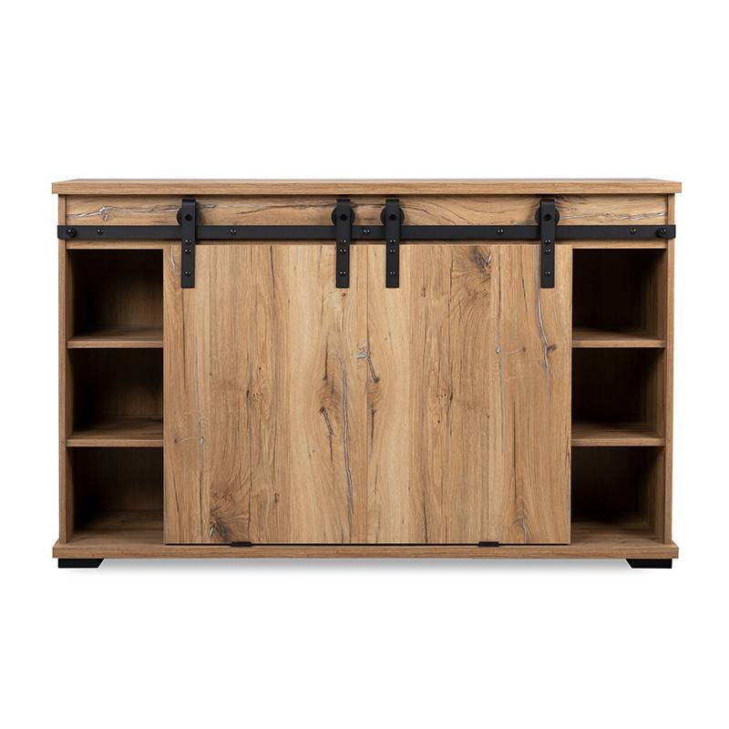 Buffet 2 portes coulissantes 3 tiroirs 140 cm Manzano - Image 3