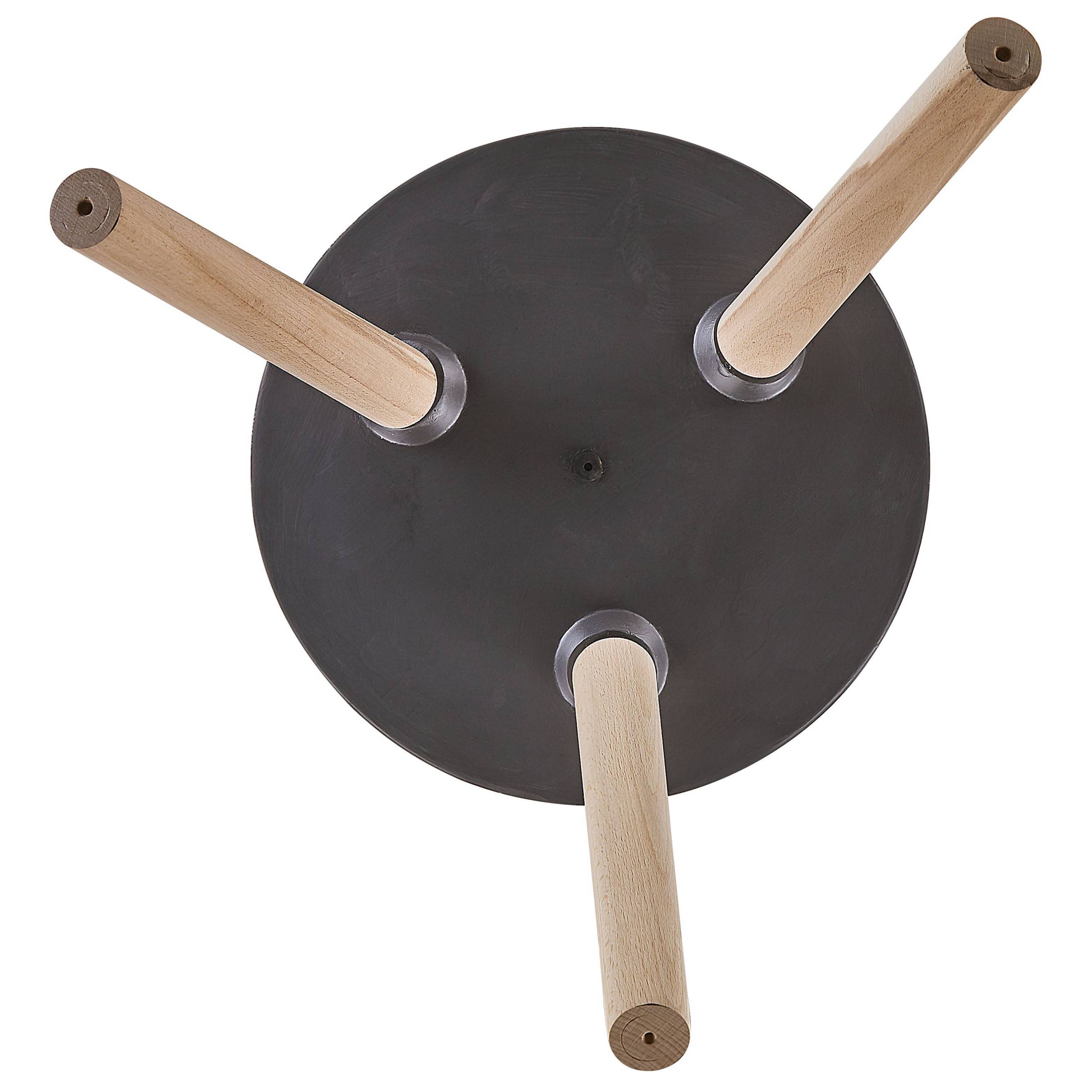 Beliani - Cache-Pot Support Plantes Gris Foncé avec 3 Pieds en Bois 34 cm de Diamètre Motif Ethnique Peint à la Main pour Extérieur et Intérieur Beliani - Image 5