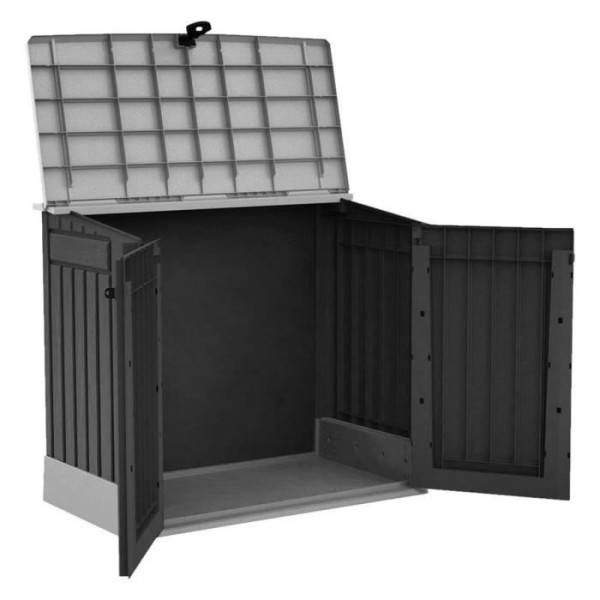 Sans Marque - Coffre de rangement extérieur KETER en résine 880 litres Noir - Malle de jardin sans vérins - Image 2