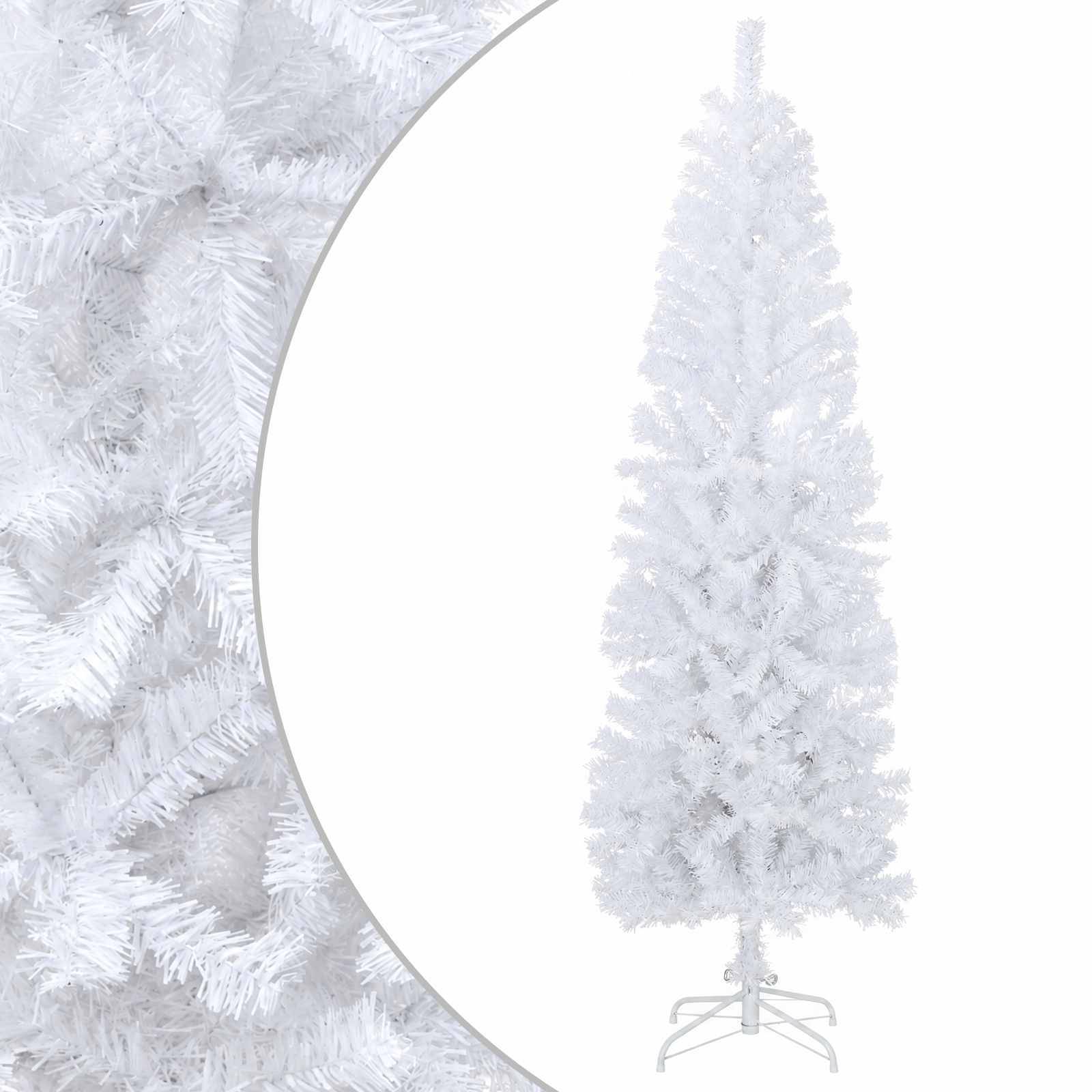 Vidaxl - Arbre de Noël artificiel slim 180 cm PVC et Acier Blanc vidaXL 42055242 - Image 2