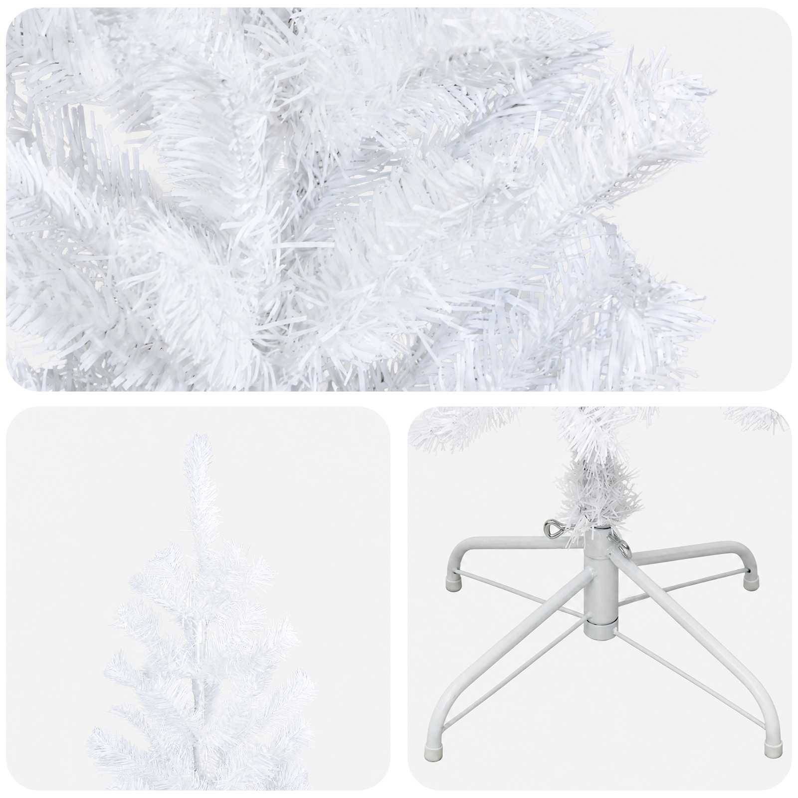 Vidaxl - Arbre de Noël artificiel slim 180 cm PVC et Acier Blanc vidaXL 42055242 - Image 5