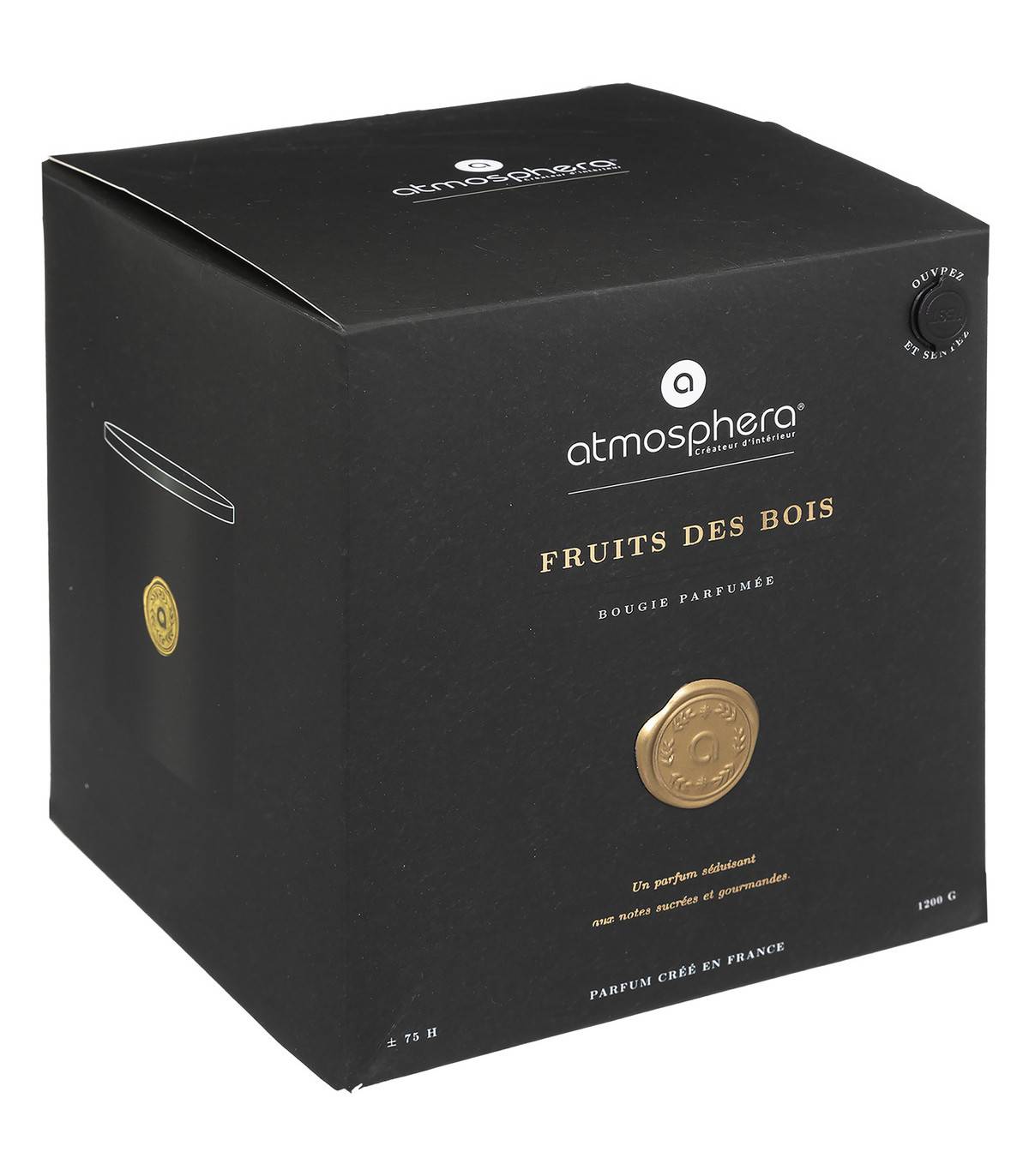 Bougie Parfumée Fruits des bois 1200 G Pot en verre Noir - Image 3