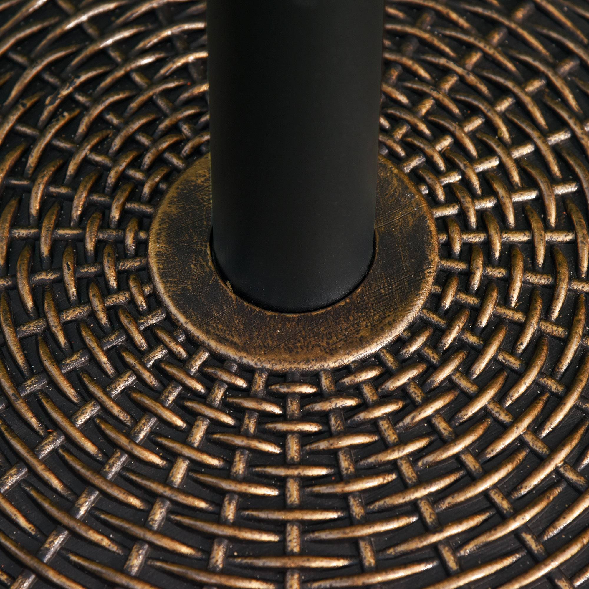 Pied de parasol rond en plastique effet rotin de 25 kg pour mâts de 35 mm, 38 mm et 48 mm - Image 9