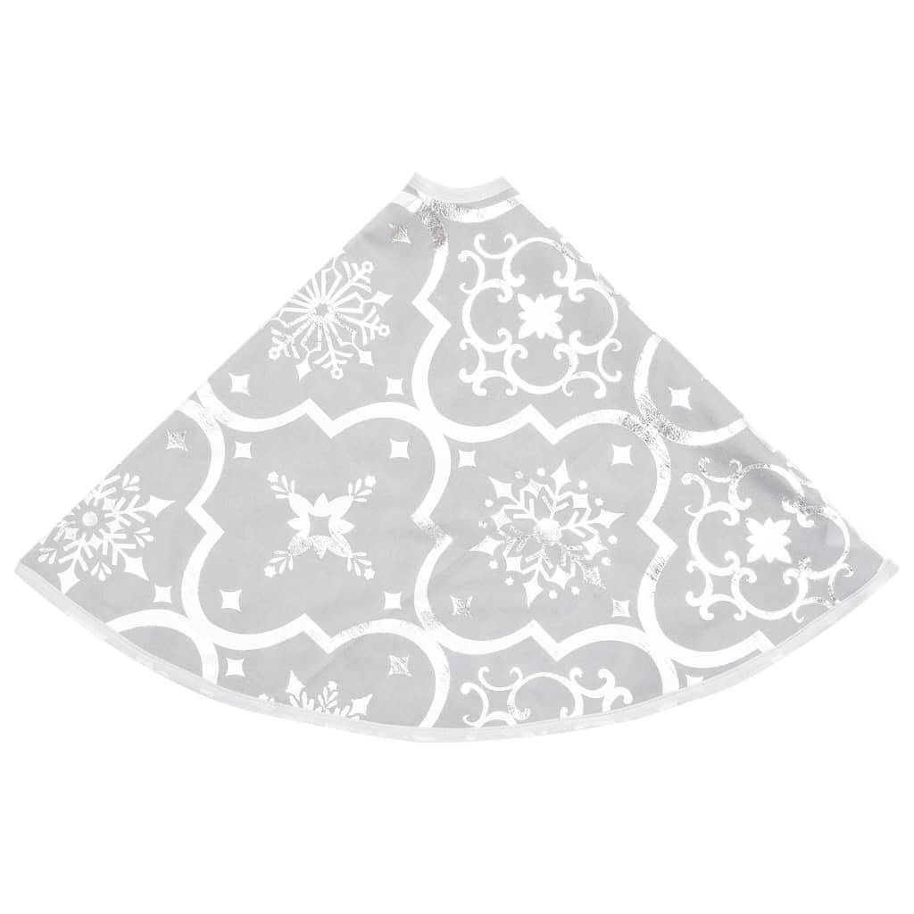 Jupe de sapin de Noël - Robe de sapin - Tapis de sapin de luxe avec chaussette Blanc 90 cm Tissu - Image 5