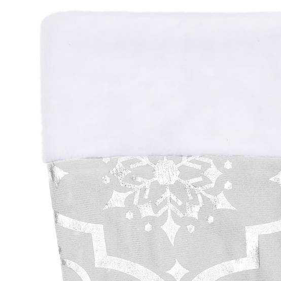 Jupe de sapin de Noël - Robe de sapin - Tapis de sapin de luxe avec chaussette Blanc 90 cm Tissu - Image 7