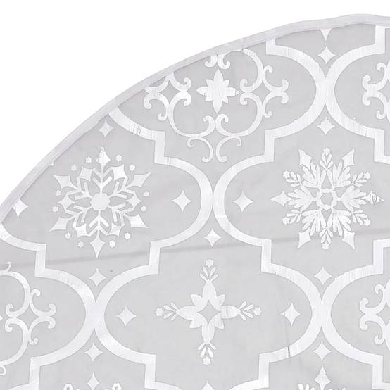 Jupe de sapin de Noël - Robe de sapin - Tapis de sapin de luxe avec chaussette Blanc 90 cm Tissu - Image 6