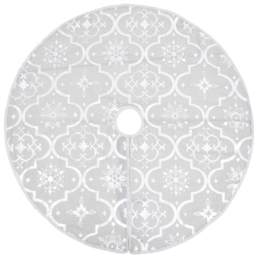 Jupe de sapin de Noël - Robe de sapin - Tapis de sapin de luxe avec chaussette Blanc 90 cm Tissu - Image 3
