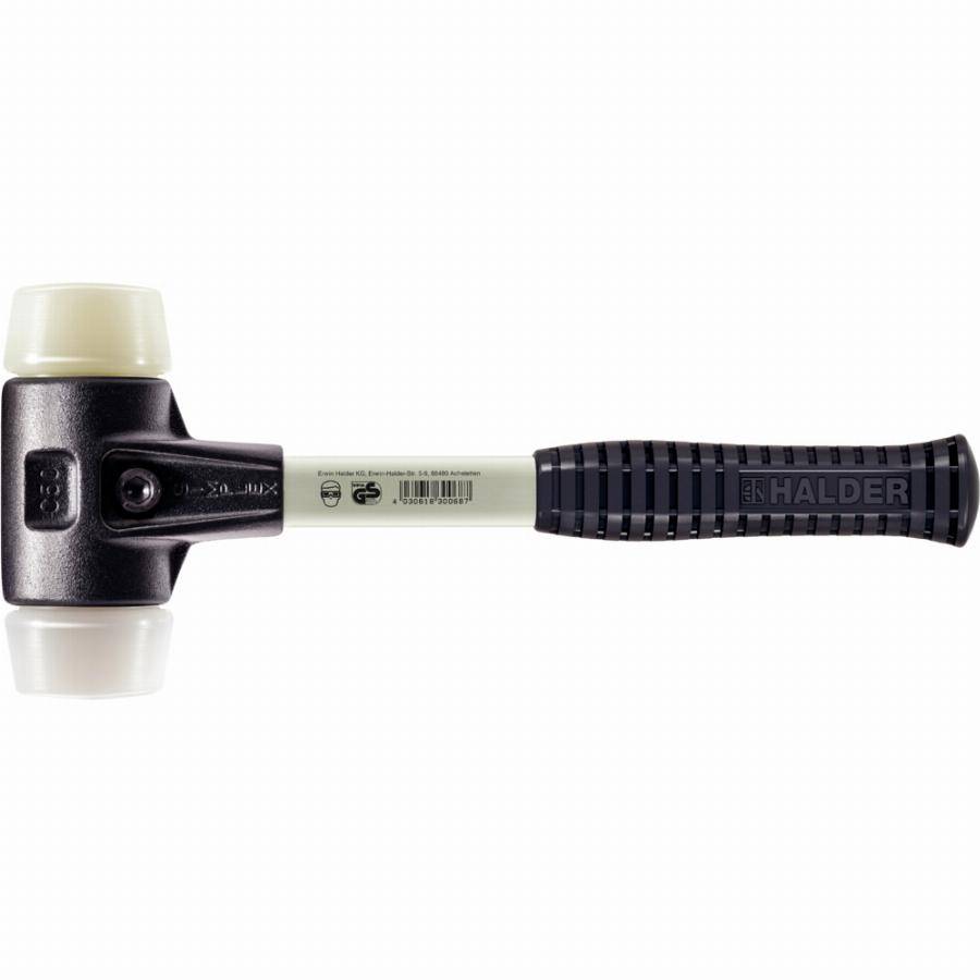 Maillet HALDER SIMPLEX superplastique / nylon avec boîtier en fonte malléable renforcée et manche en fibre de verre - D=40 mm - 3778.040
