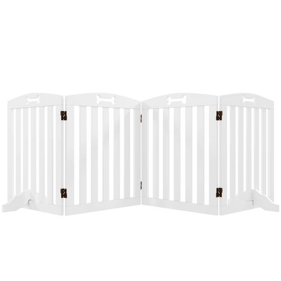Panneau de séparation pour chien 4 pièces, bois, blanc, 207.5 x 30 x 61 cm - PANGIVO - Image 1