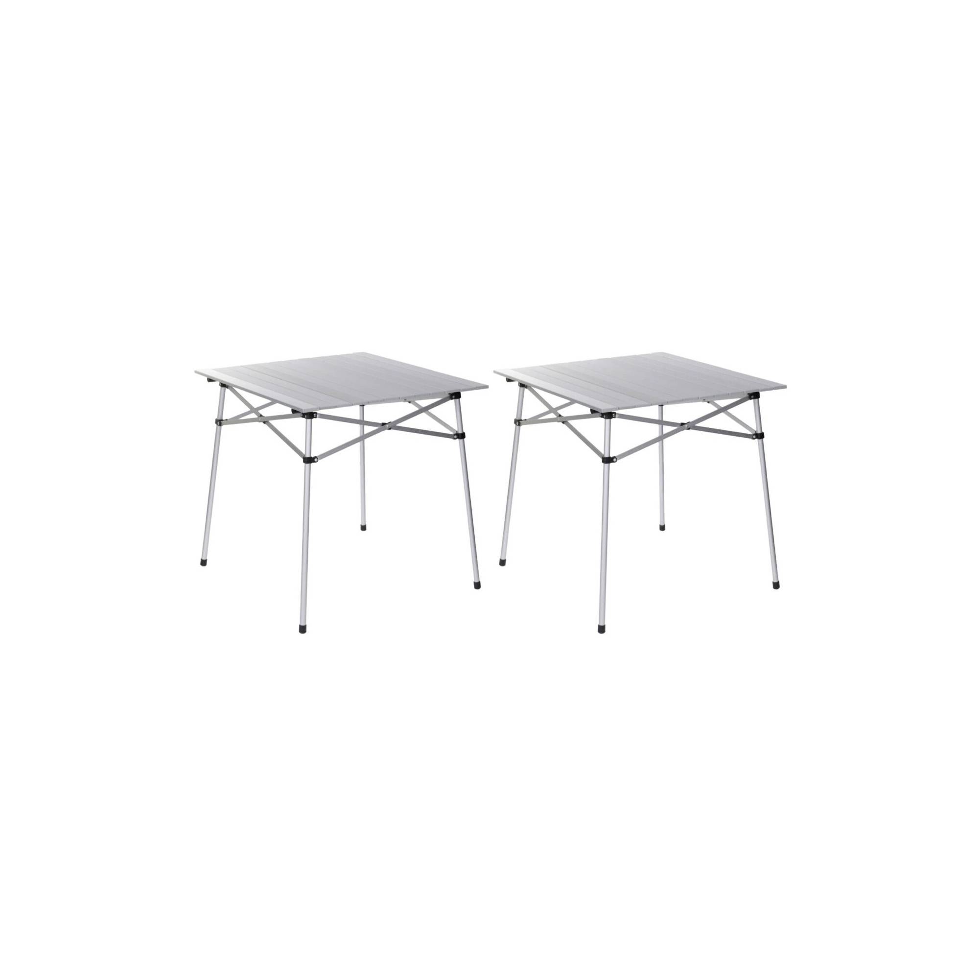 Lot de 2 tables à lattes de camping - O'Camp - Housse de transport inclus - 70 x 70  x 70 cm - Image 1