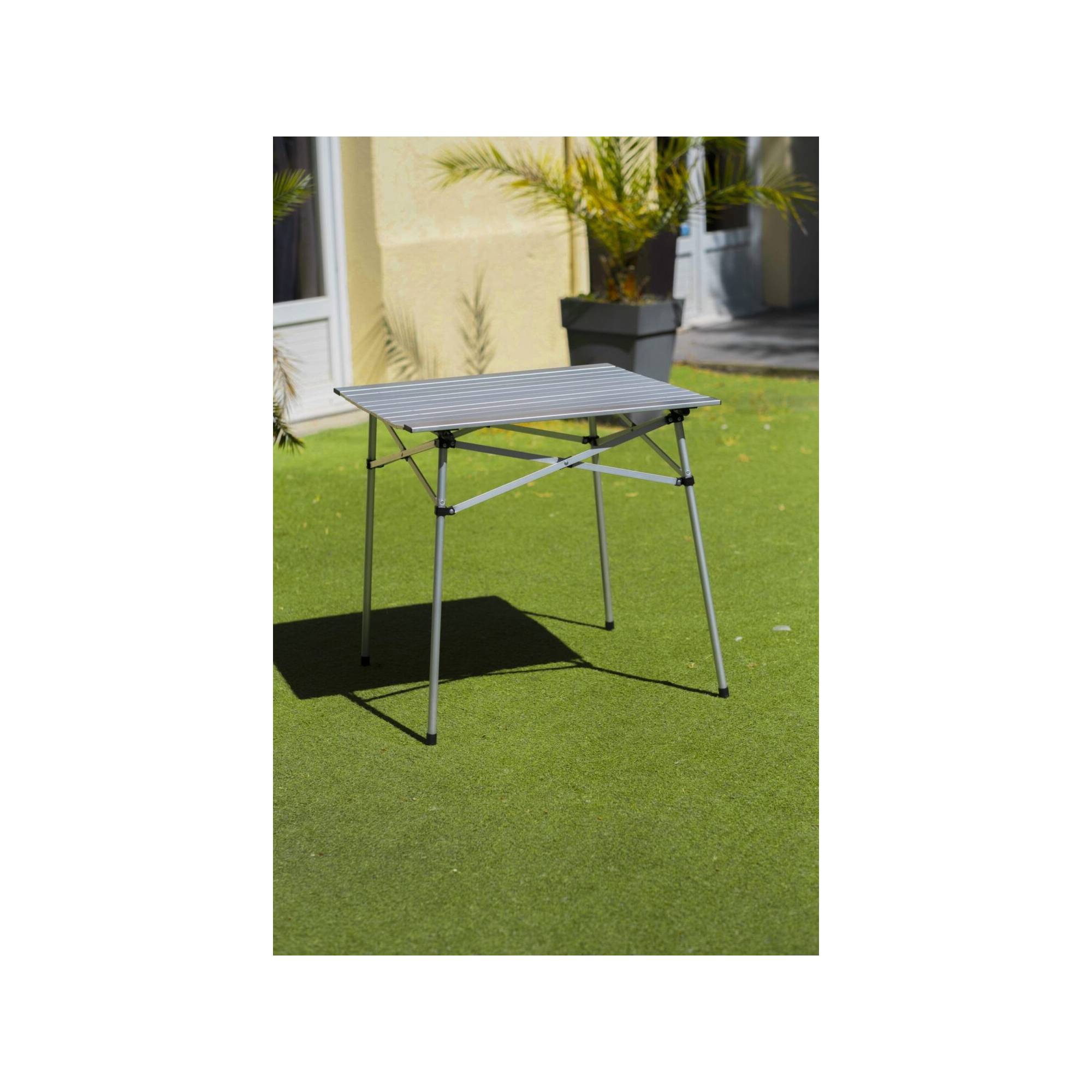 Lot de 2 tables à lattes de camping - O'Camp - Housse de transport inclus - 70 x 70  x 70 cm - Image 3
