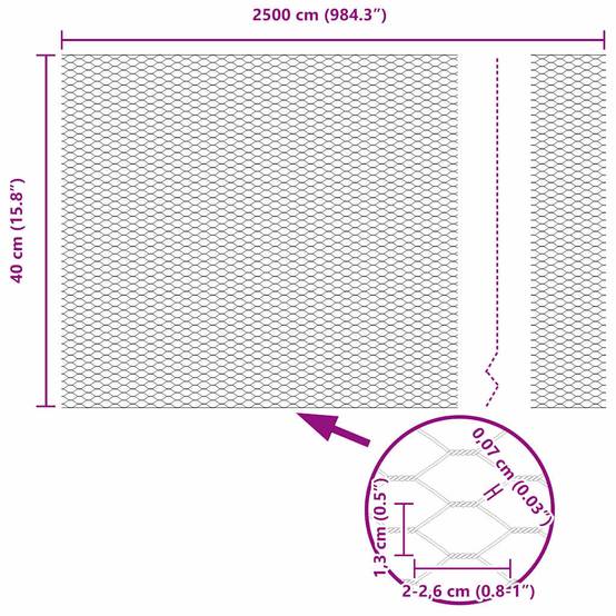 Clôture hexagonale PVC Gris 0,4 x 25 m, Poids :2.8kg - PANGIVO - Image 9