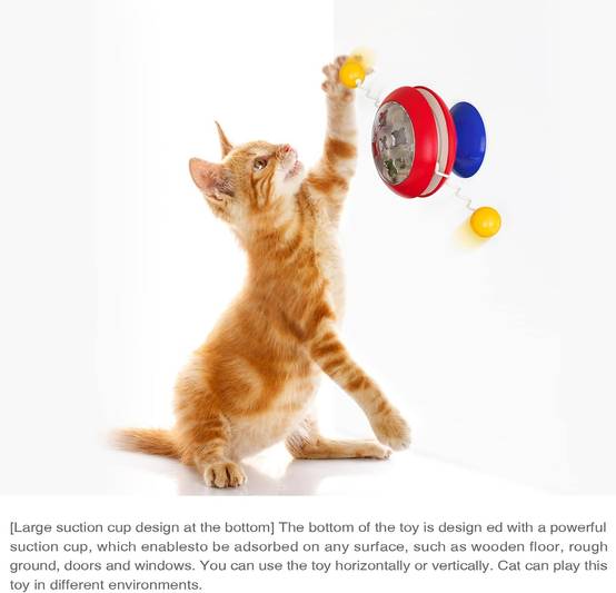 Jouet rotatif pour chat - Moulin à vent avec herbe à chat - Ventouse puissante - Stimulation interactive - Living123 - Image 6