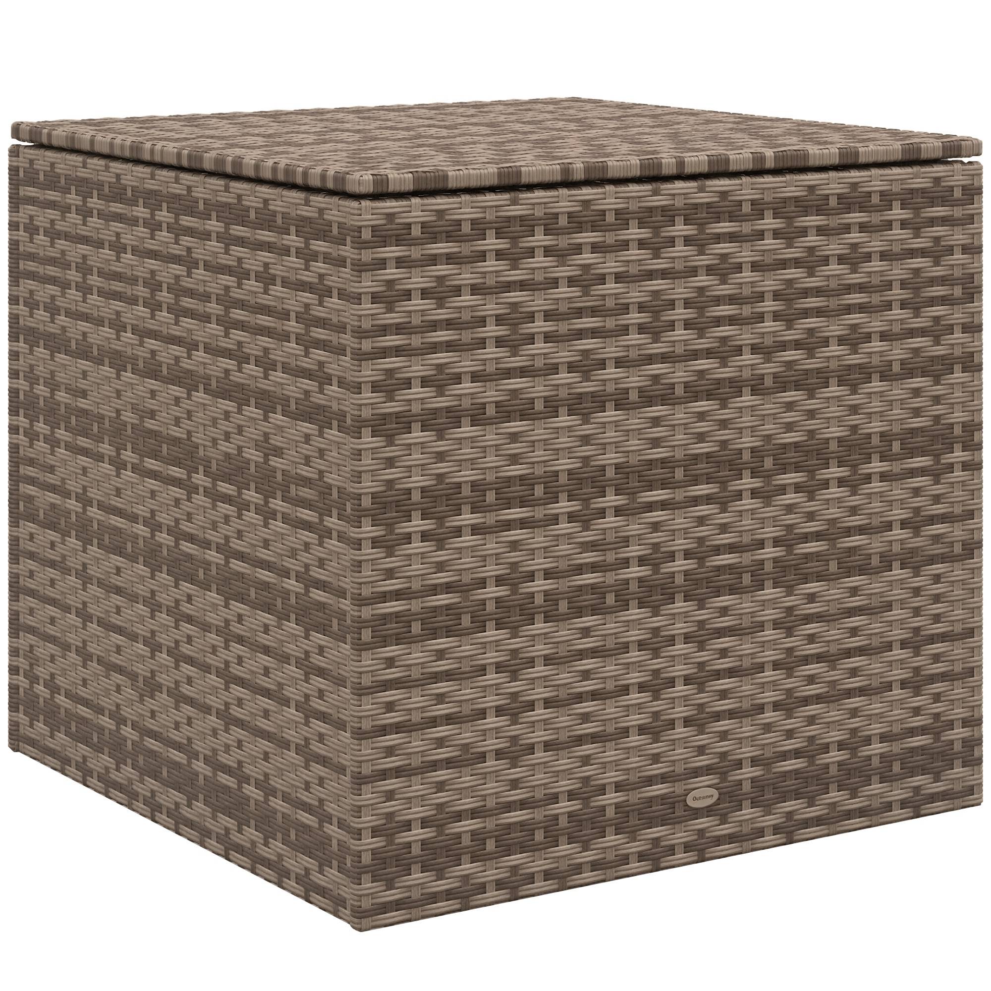 Coffre de rangement extérieur rotin synthétique terrasse protection anti-UV sable - ComfortXL Outdoor Living - Image 1