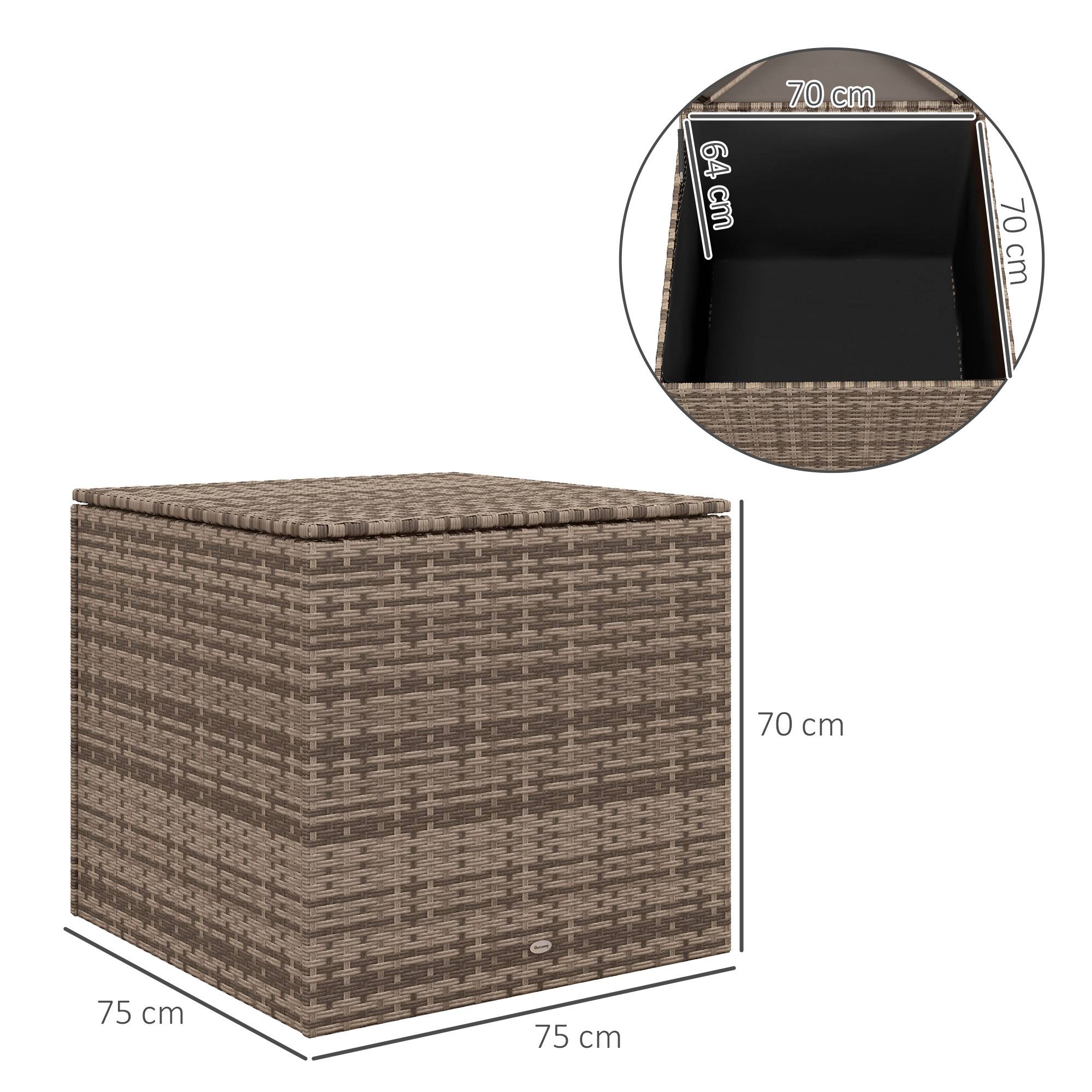 Coffre de rangement extérieur rotin synthétique terrasse protection anti-UV sable - ComfortXL Outdoor Living - Image 5