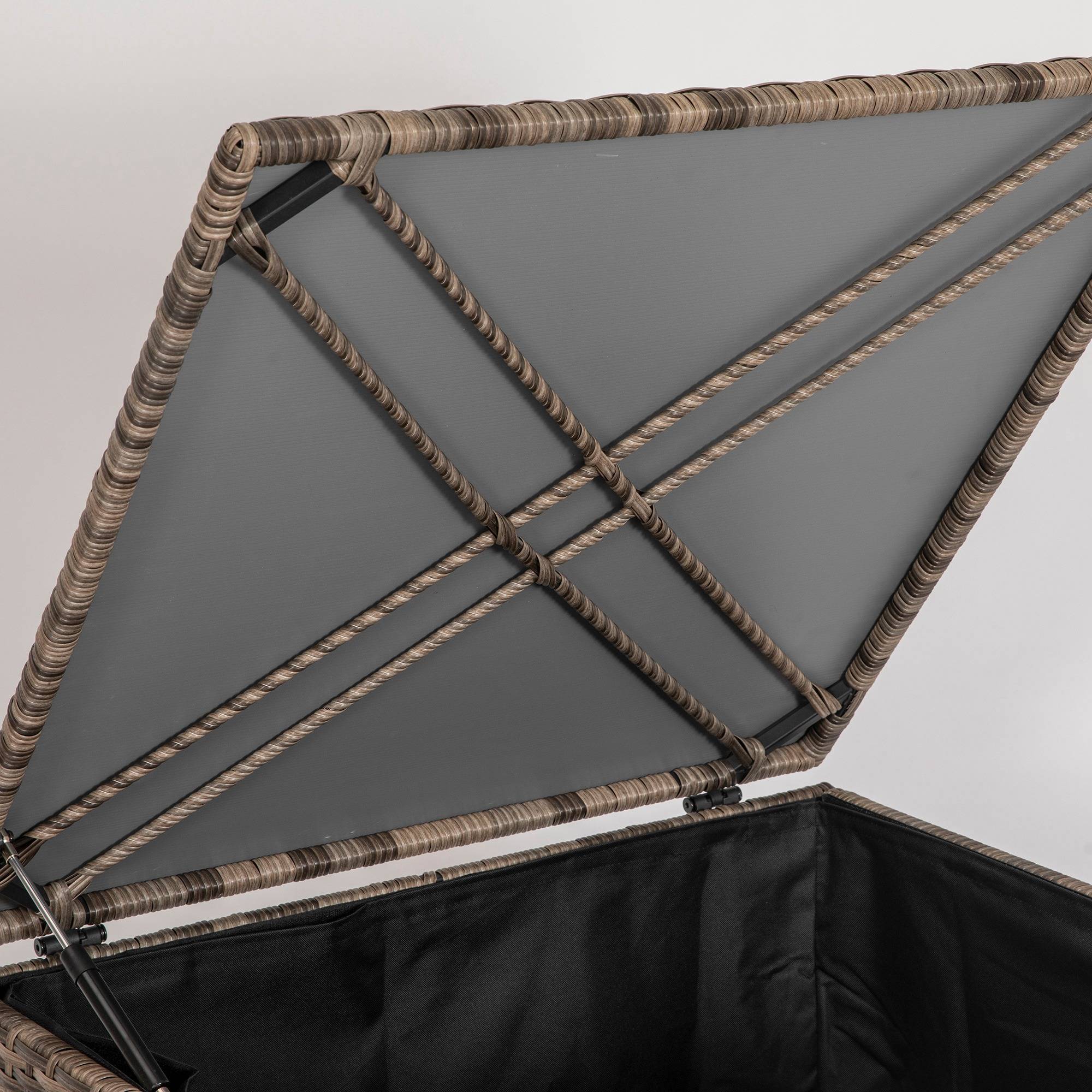 Coffre de rangement extérieur rotin synthétique terrasse protection anti-UV sable - ComfortXL Outdoor Living - Image 10