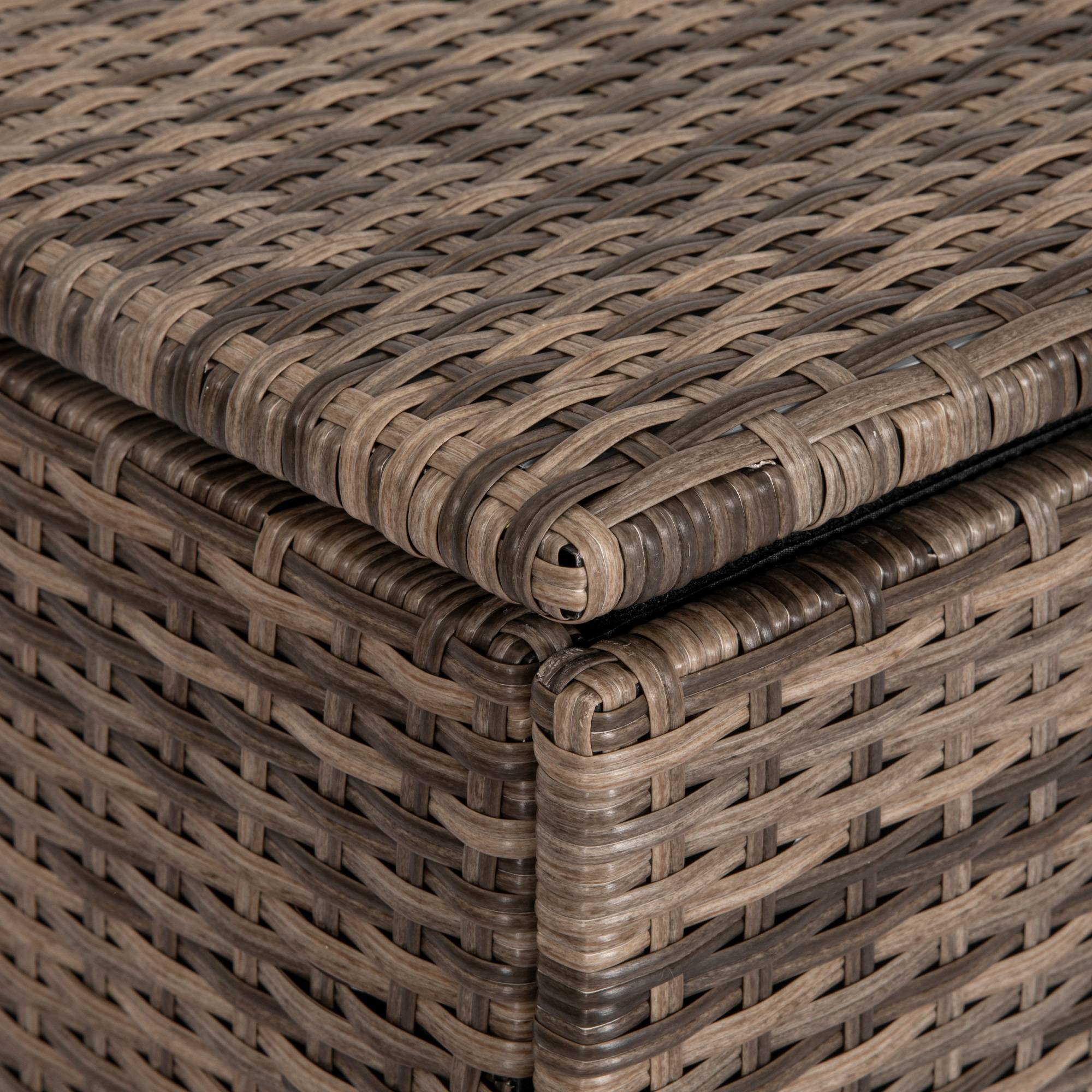 Coffre de rangement extérieur rotin synthétique terrasse protection anti-UV sable - ComfortXL Outdoor Living - Image 9
