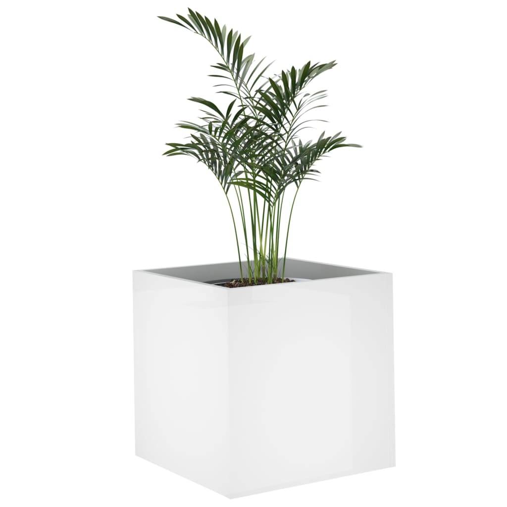 PANGIVO - Jardinière bois d'ingénierie blanc brillant 40 x 40 x 40 cm - PANGIVO - Image 4