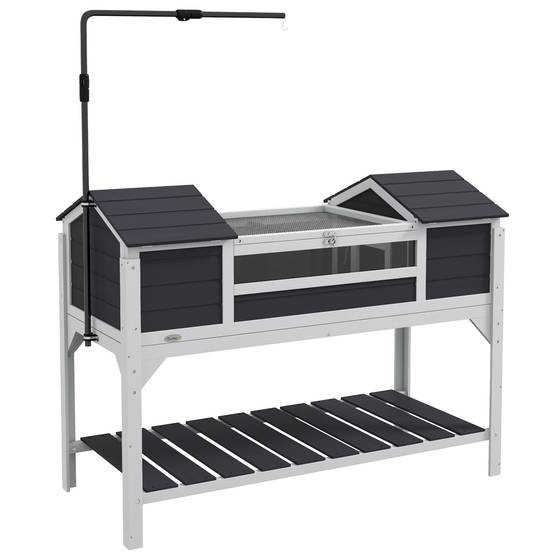 Enclos pour tortue bois gris 122 x 56.5 x 93 cm - PANGIVO - Image 1