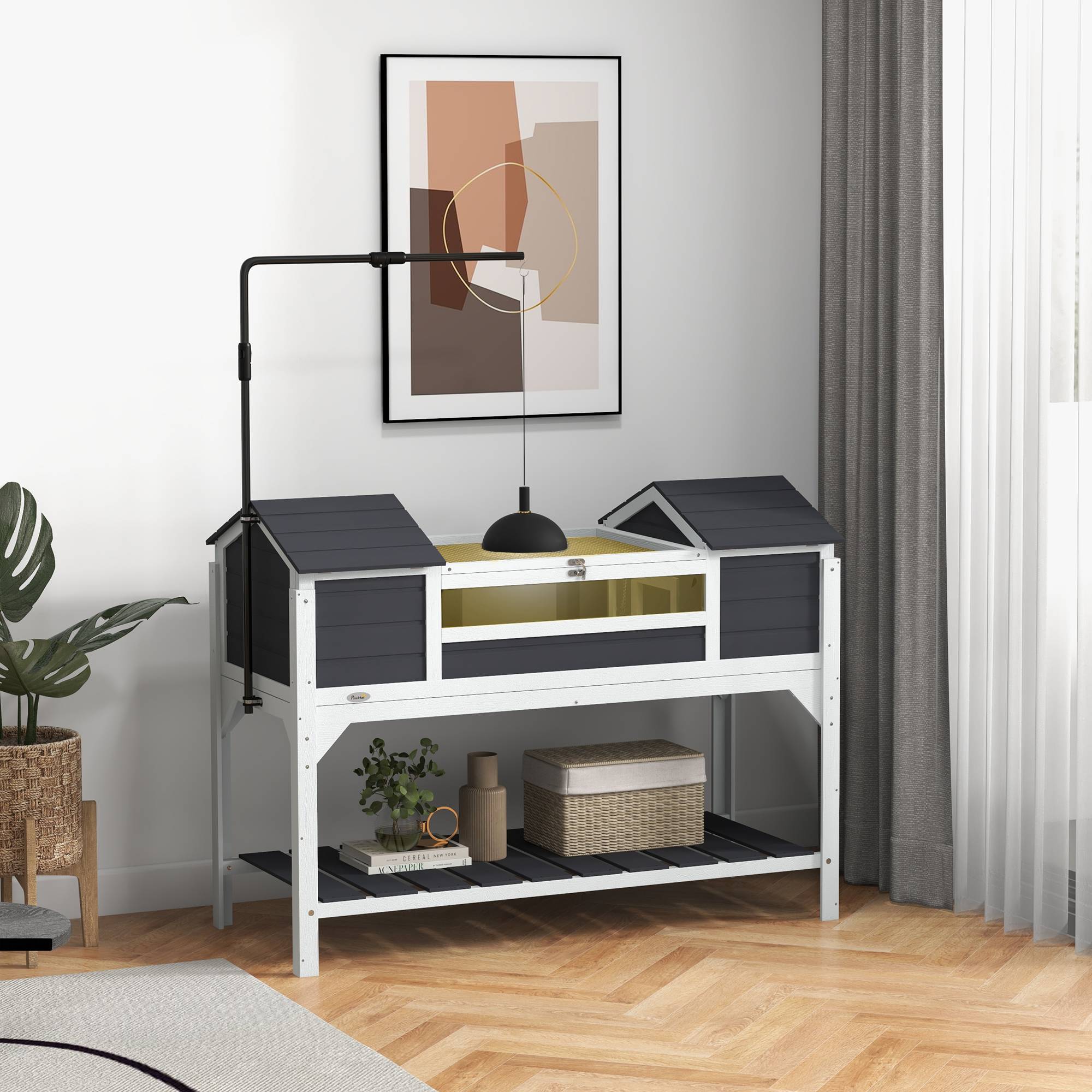 Enclos pour tortue bois gris 122 x 56.5 x 93 cm - PANGIVO - Image 3