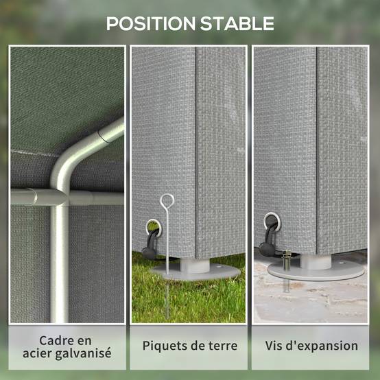 Abri de Jardin Tente de Stockage Imperméable pour Moto 160 x 218 x 172 cm Porte Enroulable - Image 8