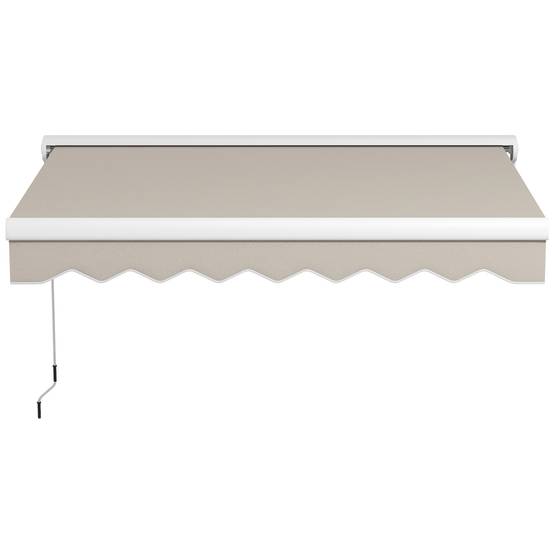 Store Banne Électrique Rétractable 250 x 200 cm, Télécommande et Manivelle, Structure Aluminium Portable, Couleur Crème - Image 2