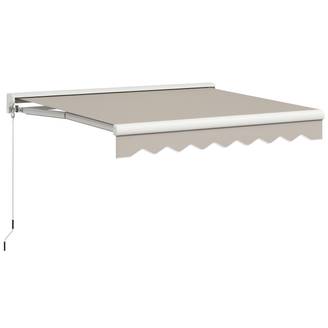 Store Banne Électrique Rétractable 250 x 200 cm, Télécommande et Manivelle, Structure Aluminium Portable, Couleur Crème