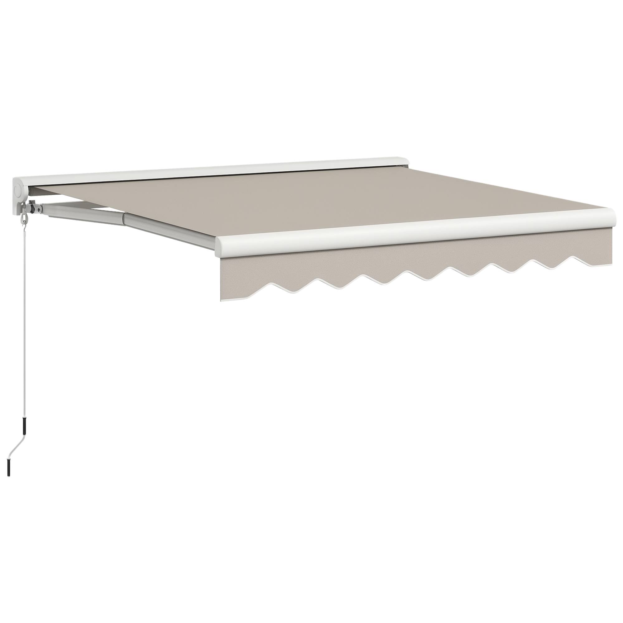 Store Banne Électrique Rétractable 250 x 200 cm, Télécommande et Manivelle, Structure Aluminium Portable, Couleur Crème