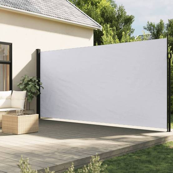 Store Banne - Auvent latéral rétractable blanc 200x600 cm - MEUBLE PRO - Image 2