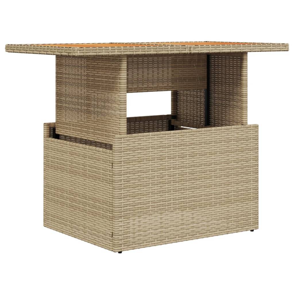 ComfortXL - Table de Jardin Relevable Beige avec Plateau en Bois d'Acacia Massif, Hauteur Réglable – ComfortXL Outdoor Living - Image 2