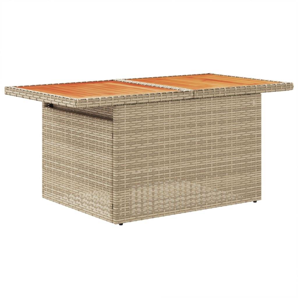 ComfortXL - Table de Jardin Relevable Beige avec Plateau en Bois d'Acacia Massif, Hauteur Réglable – ComfortXL Outdoor Living - Image 4