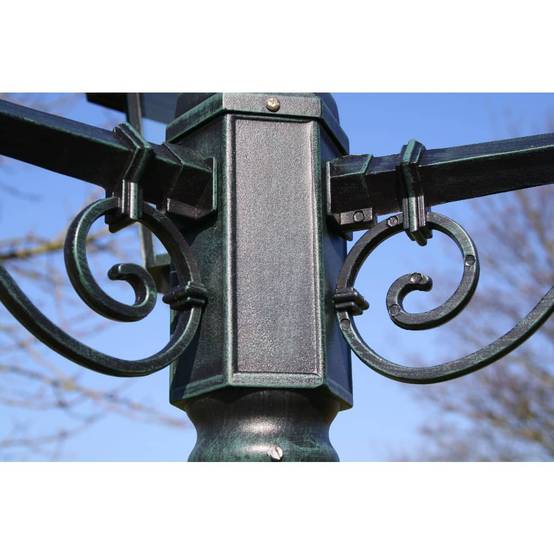 Lampadaire de jardin - Lampadaire d'extérieur 3 bras 215 cm Vert foncé/Noir Aluminium - Image 5