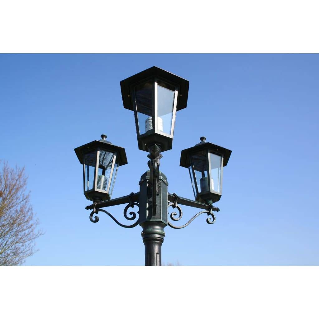 Lampadaire de jardin - Lampadaire d'extérieur 3 bras 215 cm Vert foncé/Noir Aluminium - Image 3