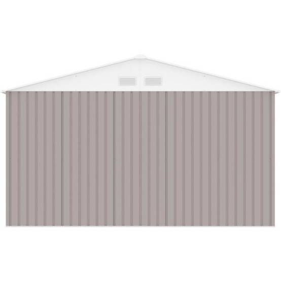 Sans Marque - Abri de jardin en métal 15,16 m² - 340 x 446 x 210 - SATURNE - Kit d'ancrage inclus, 2 portes coulissantes - Taupe - Image 6