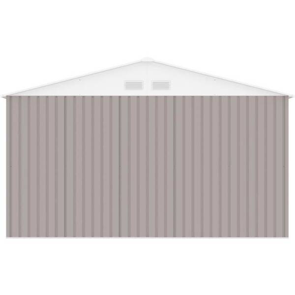 Sans Marque - Abri de jardin en métal 15,16 m² - 340 x 446 x 210 - SATURNE - Kit d'ancrage inclus, 2 portes coulissantes - Taupe - Image 6