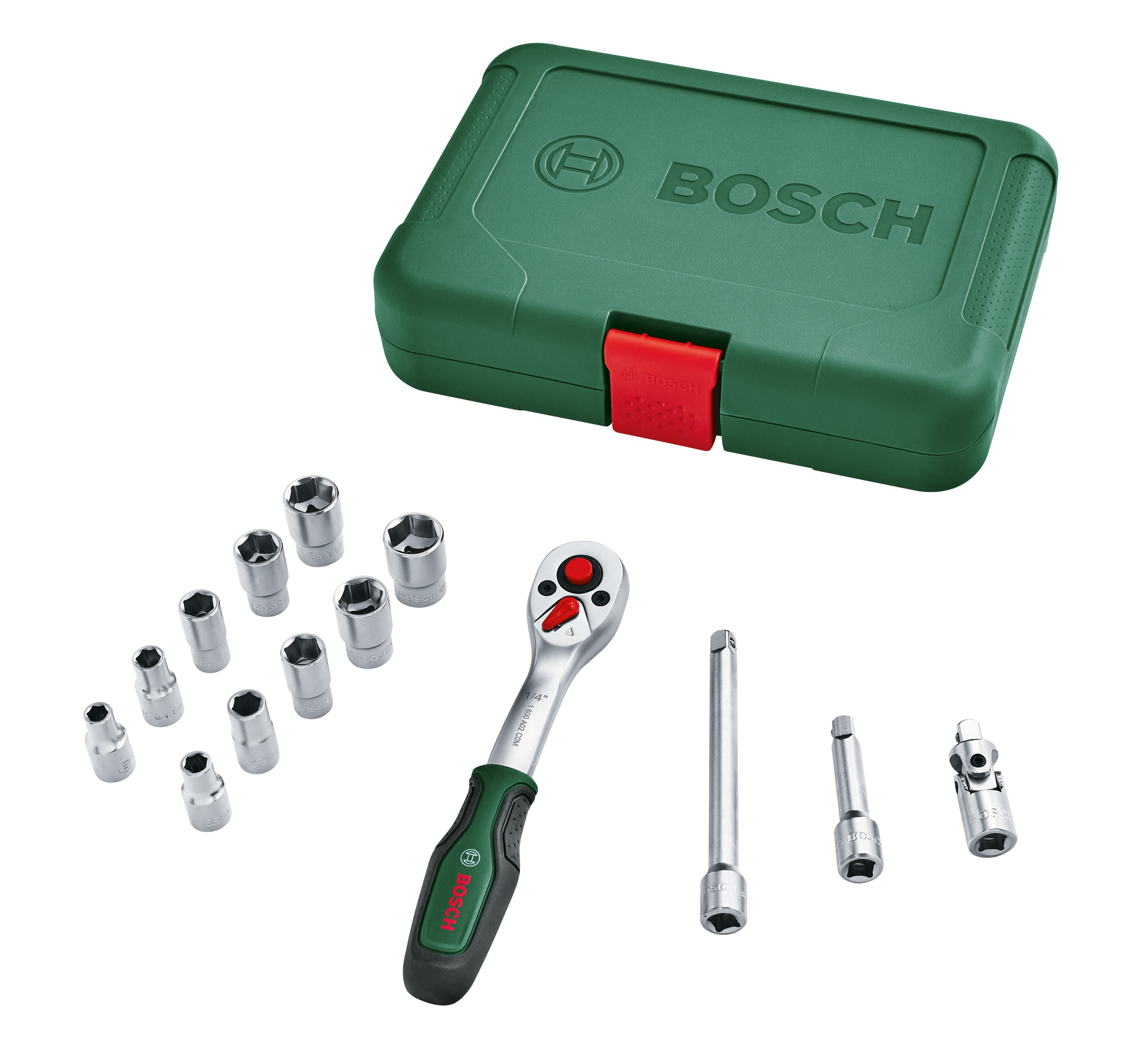 Bosch - Set 14 pièces avec cliquet 1/4' - BOSCH - 1600A02BY0