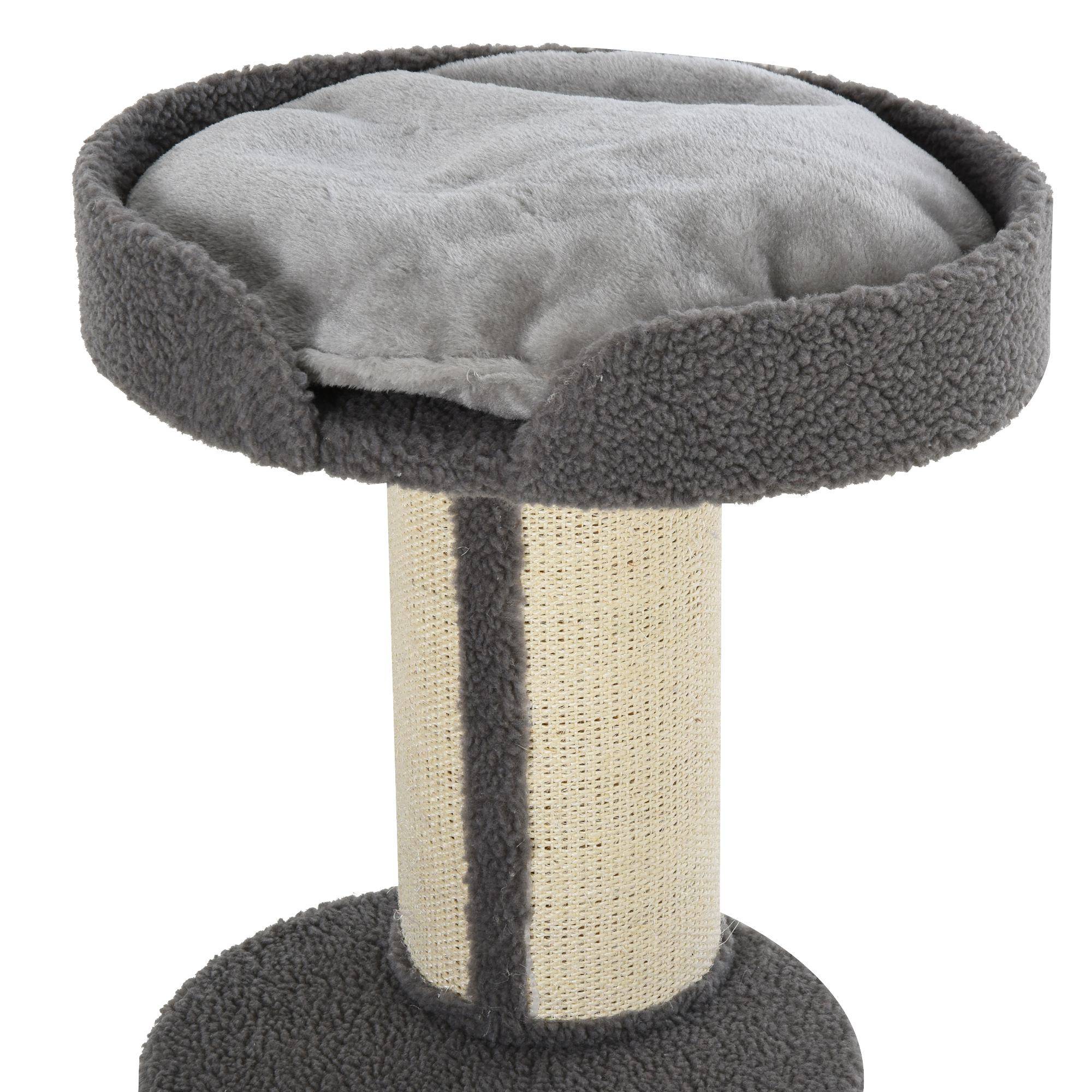 Arbre à chat tissu bouclette et sisal gris 45 x 45 x 91 cm - PANGIVO - Image 10
