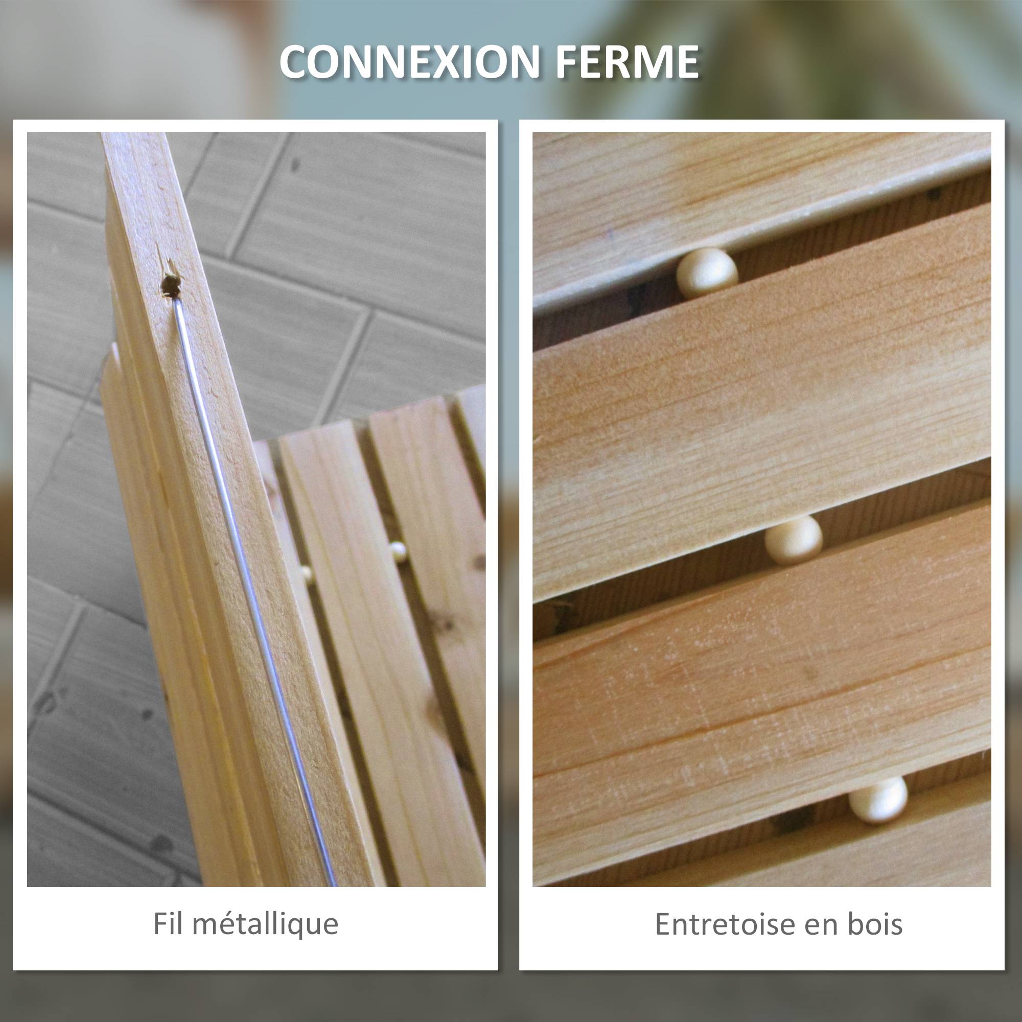 Outsunny - Allée chemin de jardin incurvé enroulable en lattes de bois dim. 120/72L x 38l cm sapin pré-huilé - Outsunny - Image 5