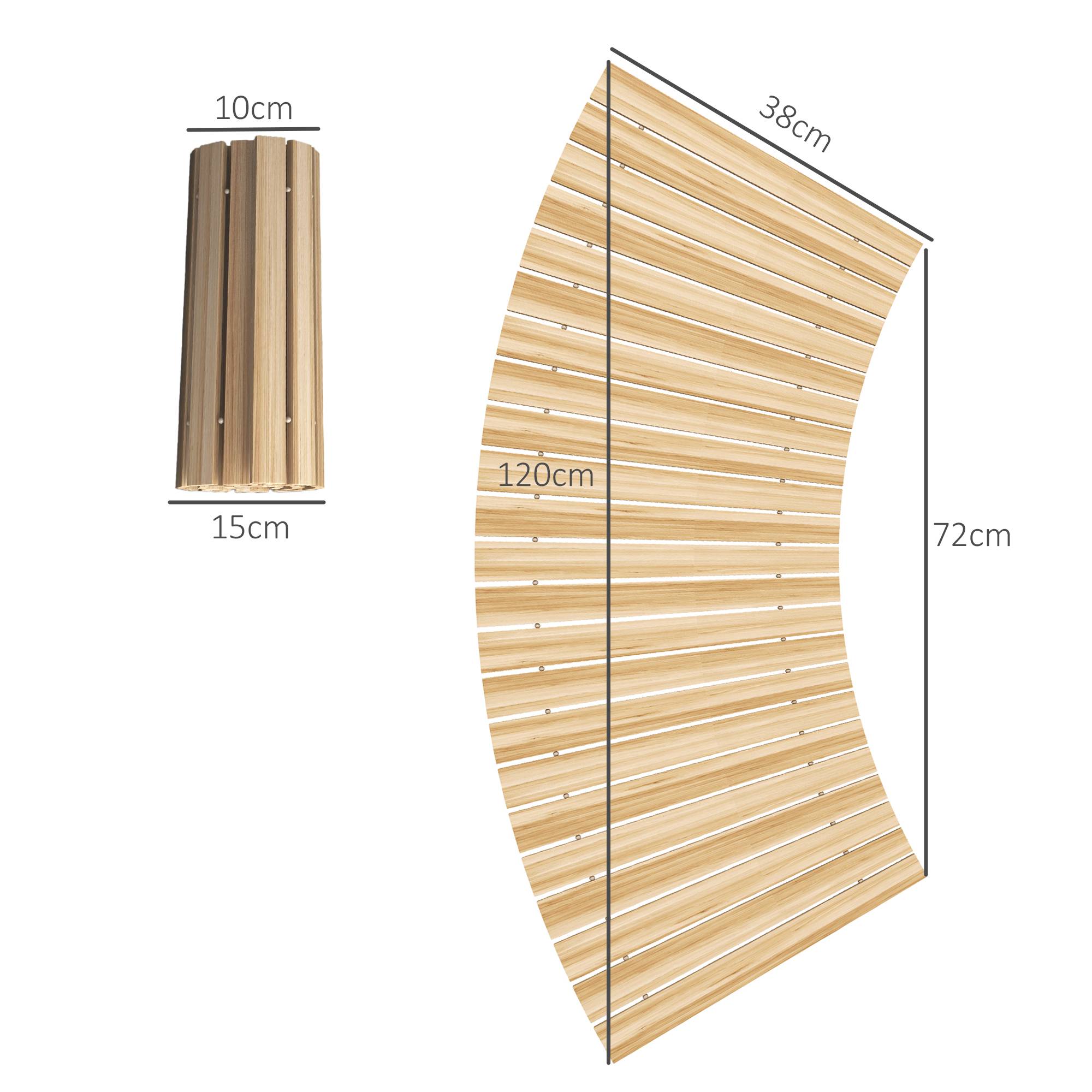 Outsunny - Allée chemin de jardin incurvé enroulable en lattes de bois dim. 120/72L x 38l cm sapin pré-huilé - Outsunny - Image 3