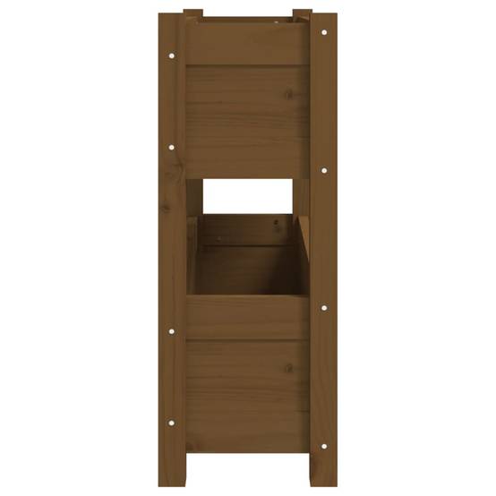 Jardinière | Pot de fleurs | Cache-pot | Bac à fleurs Marron miel 77x25x66 cm Bois massif de pin - Image 6
