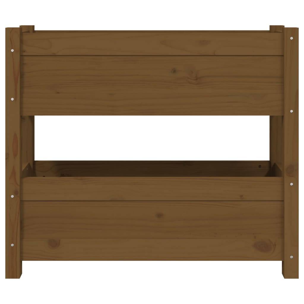 Jardinière | Pot de fleurs | Cache-pot | Bac à fleurs Marron miel 77x25x66 cm Bois massif de pin - Image 5