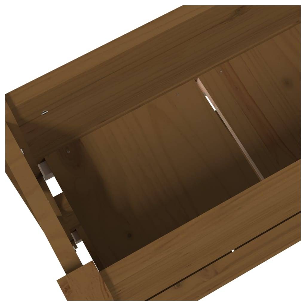 Jardinière | Pot de fleurs | Cache-pot | Bac à fleurs Marron miel 77x25x66 cm Bois massif de pin - Image 7