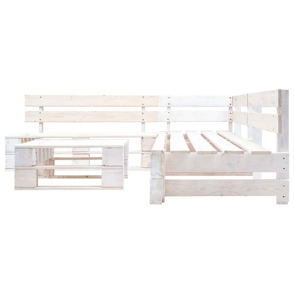 ComfortXL - Salon de Jardin Palette Modulable Bois de Pin 4 Pièces pour Terrasse Blanc – ComfortXL Outdoor Living - Image 2