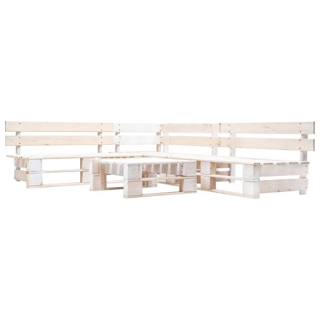 ComfortXL - Salon de Jardin Palette Modulable Bois de Pin 4 Pièces pour Terrasse Blanc – ComfortXL Outdoor Living - Image 1