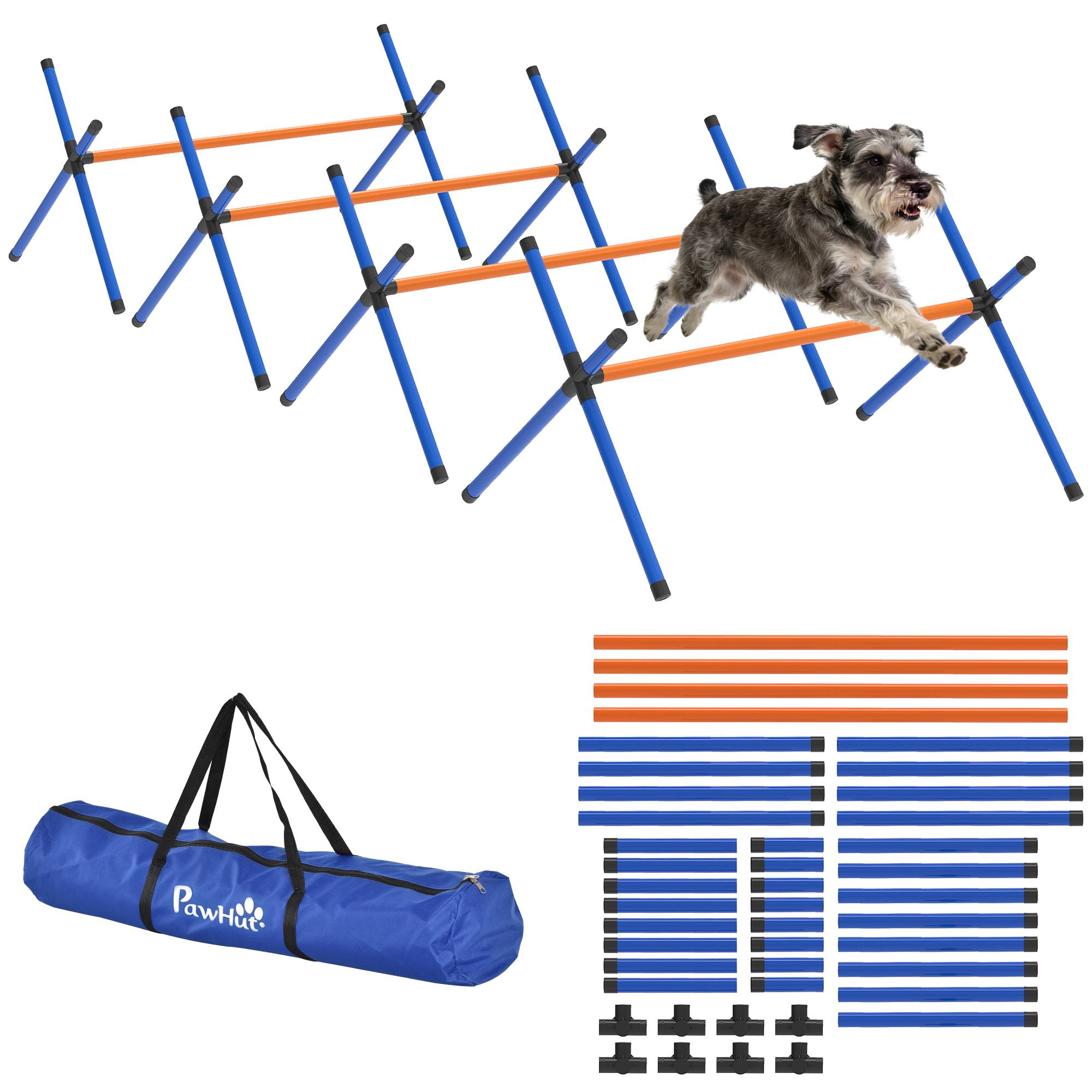 ComfortXL - Kit agilité chien en plastique 4 haies réglables 13 à 28 cm pour petits chiens - ComfortXL Outdoor Living - Image 1