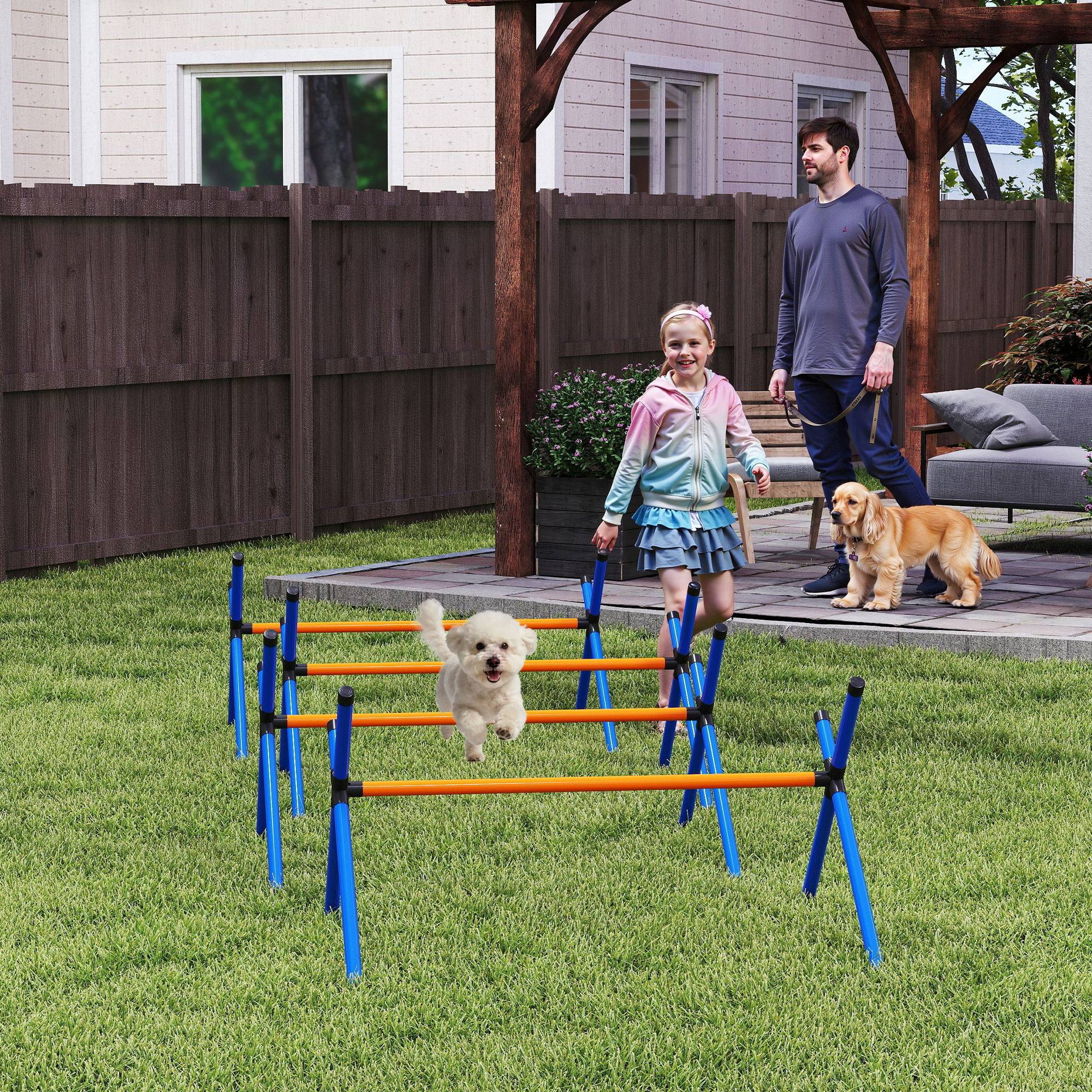 ComfortXL - Kit agilité chien en plastique 4 haies réglables 13 à 28 cm pour petits chiens - ComfortXL Outdoor Living - Image 4