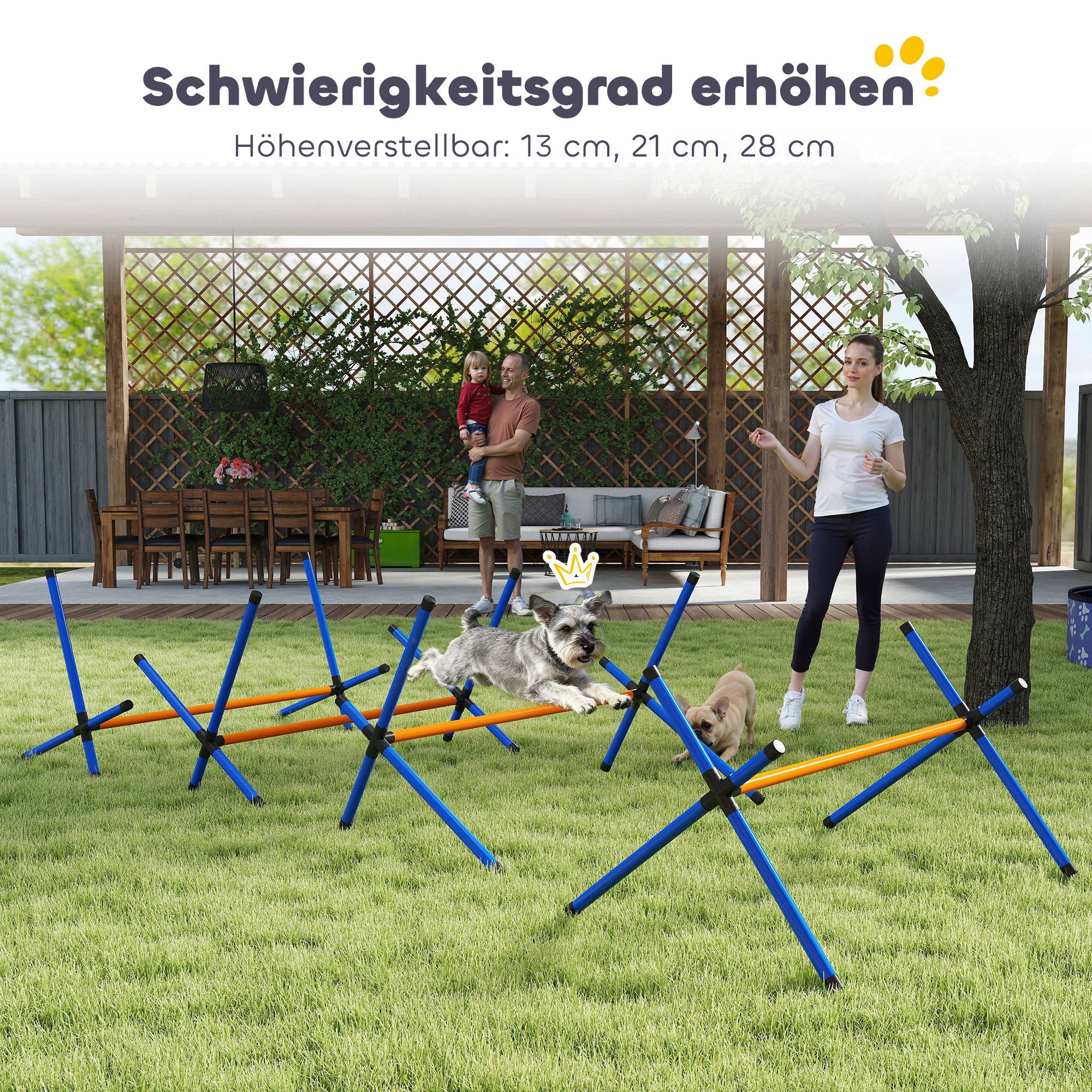 ComfortXL - Kit agilité chien en plastique 4 haies réglables 13 à 28 cm pour petits chiens - ComfortXL Outdoor Living - Image 7