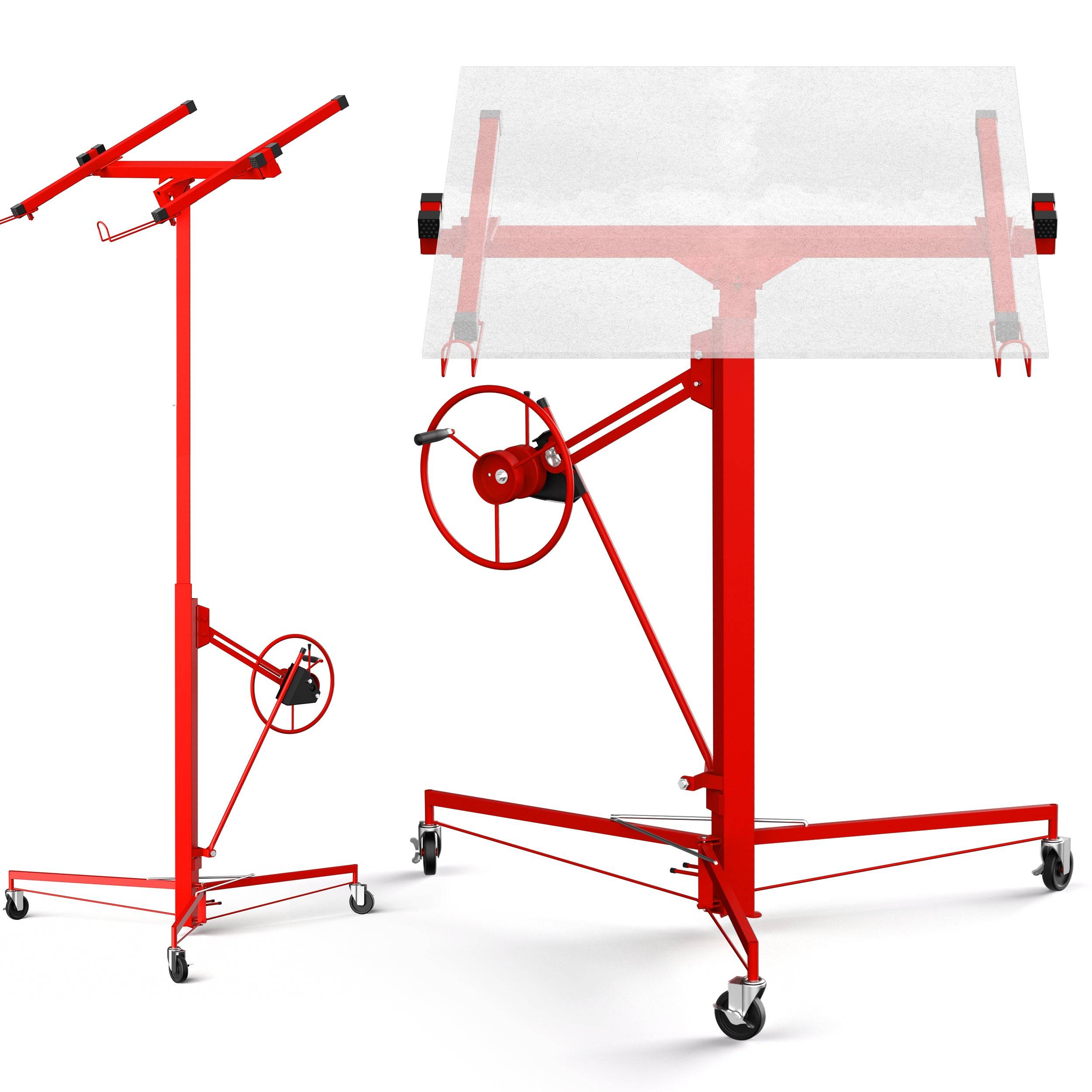 Lève-plaques XXL - Capacité 68kg, Hauteur Réglable 140-325cm,Rouge - Image 1