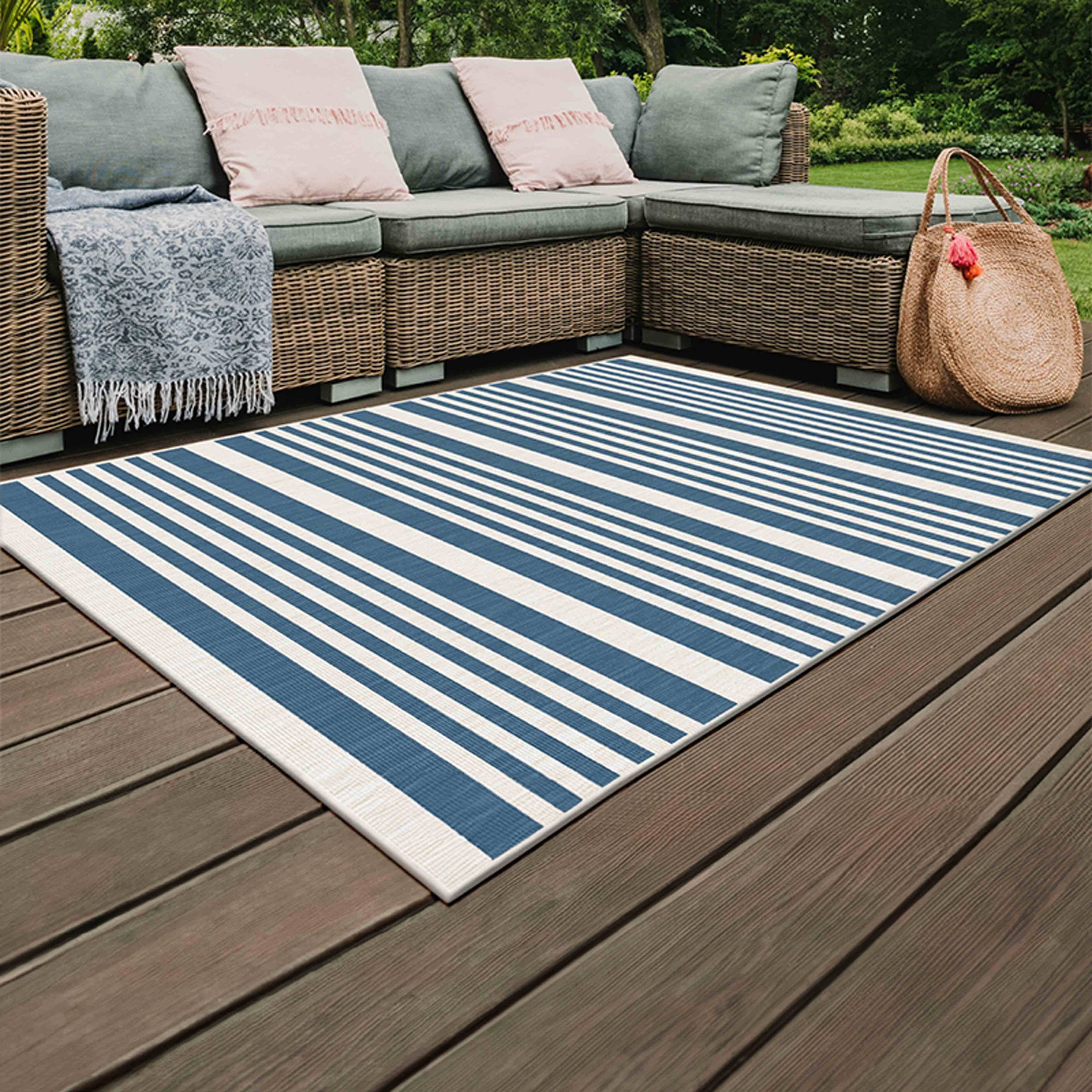 Oviala - Tapis d'extérieur en polypropylène 120 x 170 cm bleu Kilma - Oviala - Image 2