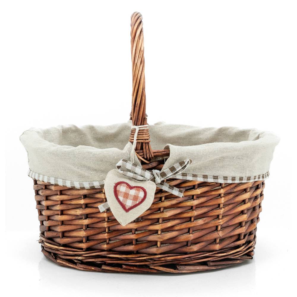 Aubry Gaspard - Panier "Charme" en osier fendu avec coeur - Image 2